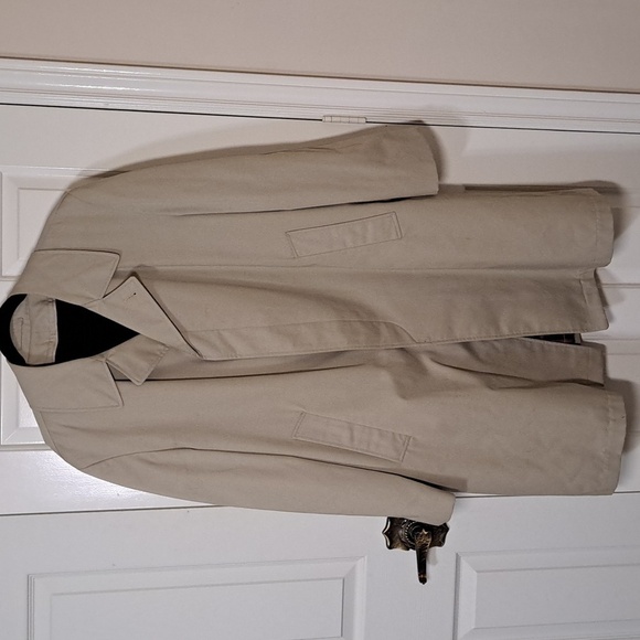 Vintage Trench Coat Lined Koratron Sears Size 42 / Large - Picture 1 of 15